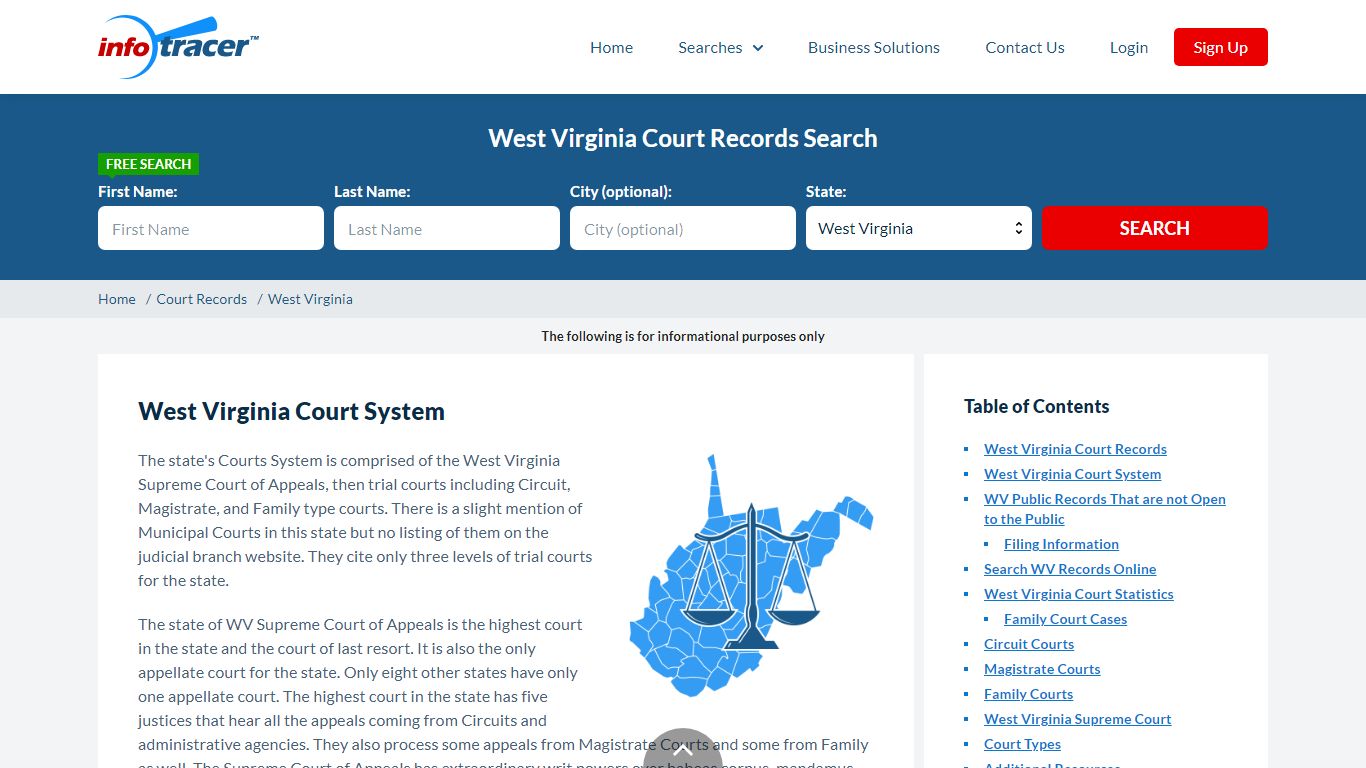 Search West Virginia Court Records By Name Online - InfoTracer